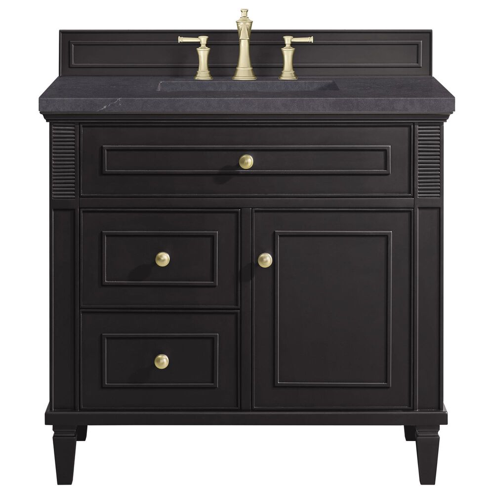 James Martin Vanities Lorelai 36&quot; Single Vanity in Black Onyx with 3 cm Charcoal Soapstone Quartz Top, , large