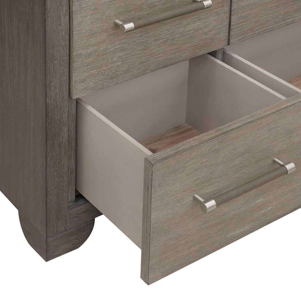 Nicolette Home Anderson Park Dark 3-Piece Queen Upholstered Bedroom Set in Moose Trail and Frontier Brown, , large