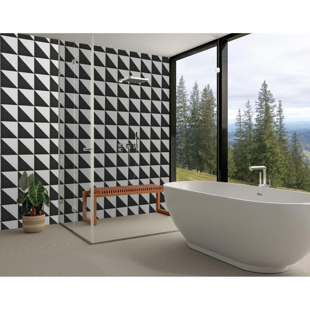 Marazzi Scenario Nero Triangle 8&quot; x 8&quot; Porcelain Tile, , large