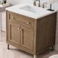 James Martin Vanities Chicago 30" Single Bathroom Vanity in White Washed Walnut with 3 cm White Zeus Quartz Top and Rectangular Sink, , large