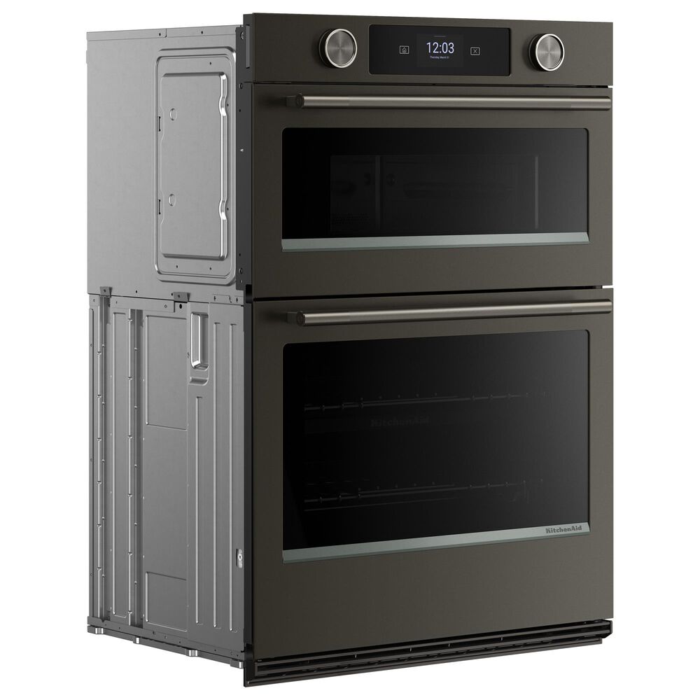 KitchenAid 2-Piece Kitchen Package with Black Ore 30" Smart Combination Wall Oven and Black 30" Electric Cooktop, , large