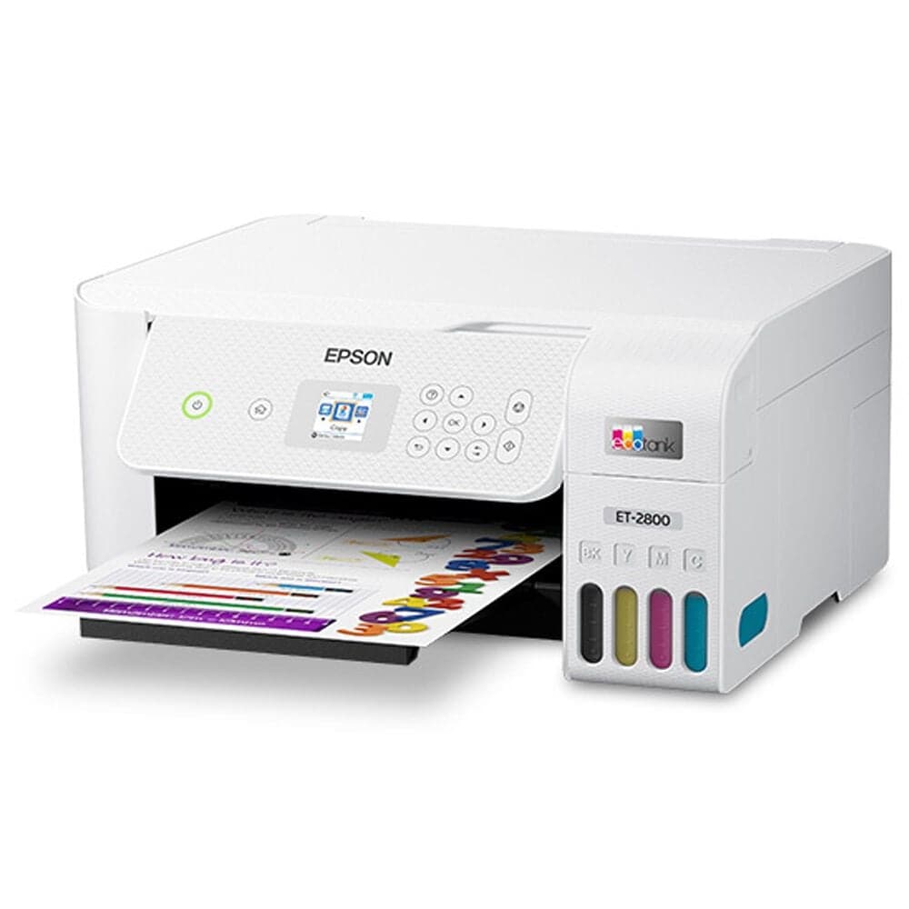Epson EcoTank ET-2800 Wireless All-in-One Supertank Inkjet Printer in White, , large
