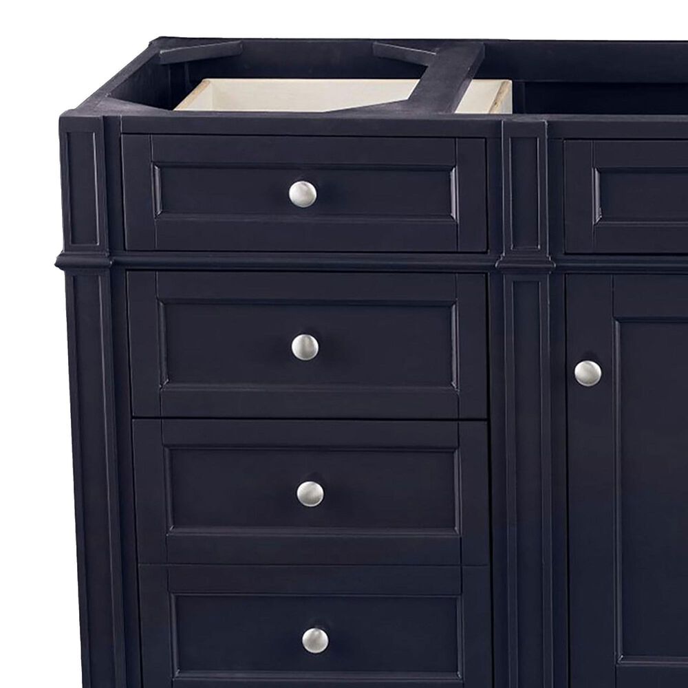 James Martin Vanities Brittany 60" Single Bathroom Vanity in Victory Blue with 3 cm White Zeus Quartz Top and Rectangular Sink, , large