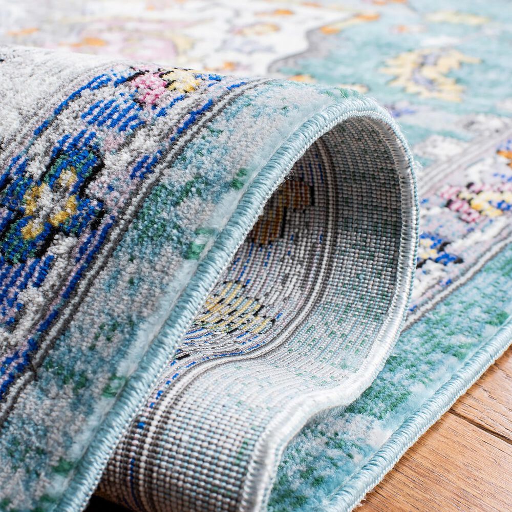 Safavieh Aria 2&#39; x 8&#39; Turquoise and Ivory Runner, , large