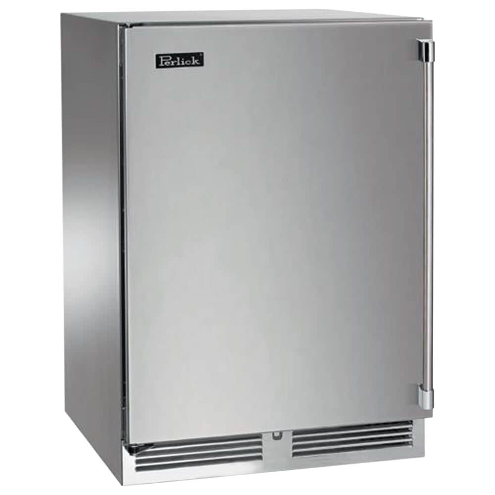 Perlick Outdoor Signature Series 5.2 Cu. Ft Compact Refrigerator with Solid Door and Left Hinge in Panel Ready and Stainless Steel, , large