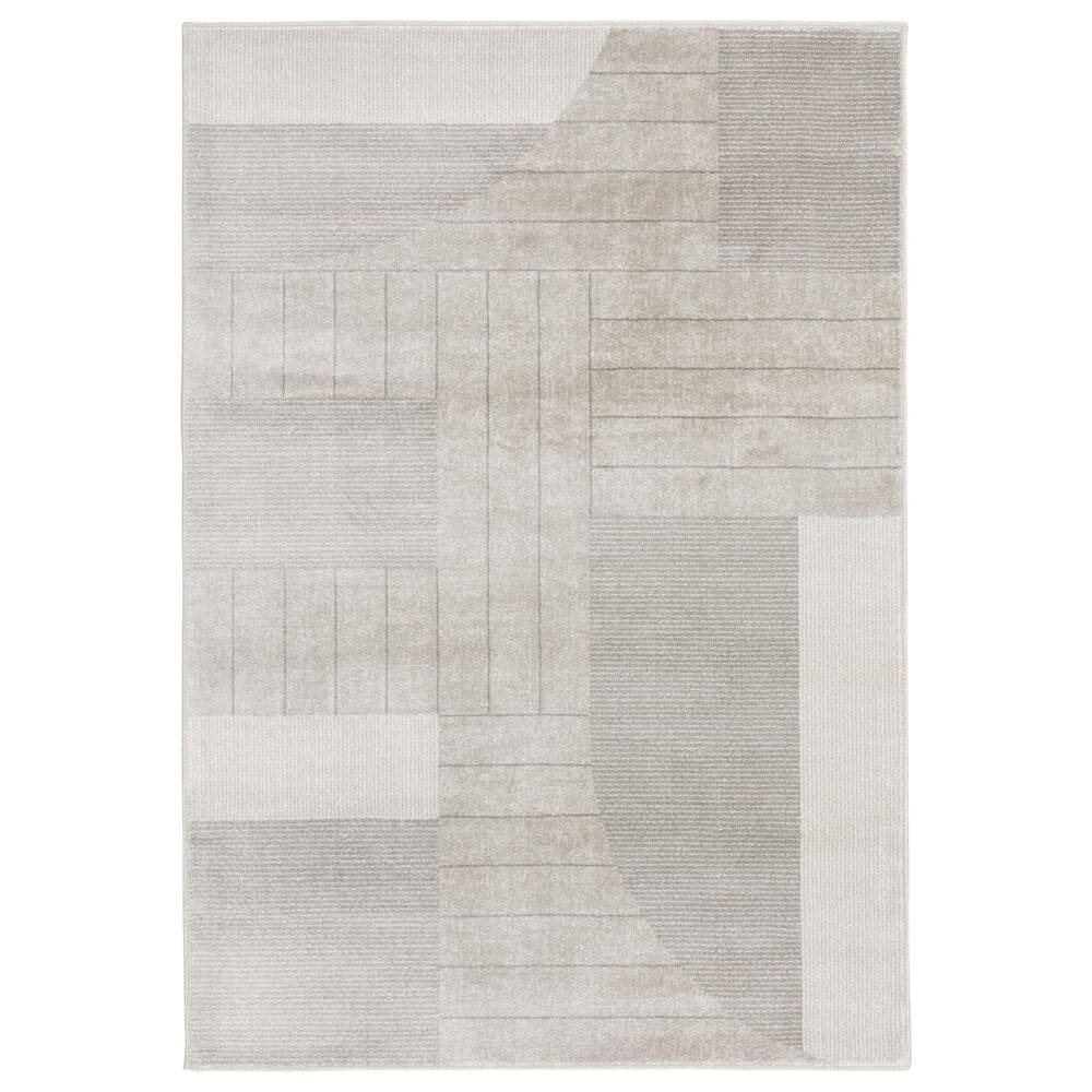 Central Oriental Landscape Drew 7"10" x 9"10" Shell and Salt Area Rug, , large
