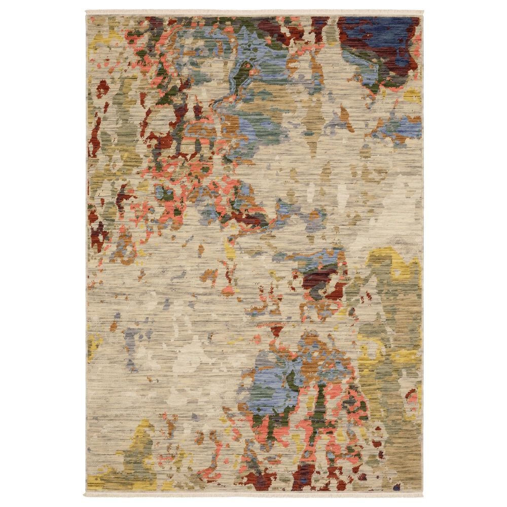 Oriental Weavers Soleri SOL09 5"3" x 7"6" Beige and Red Area Rug, , large