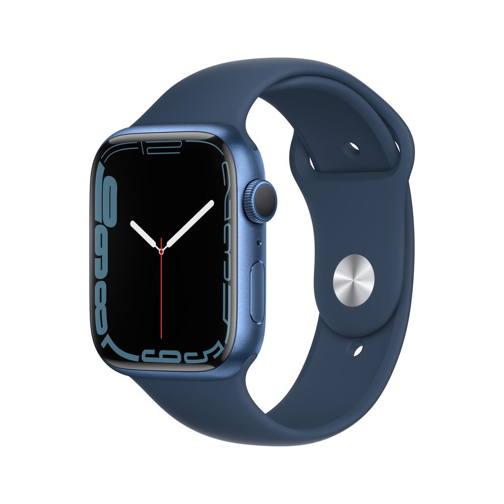 Apple Watch Series 7 (GPS) 45mm Blue Aluminum Case with Abyss Blue Sport Band, , large