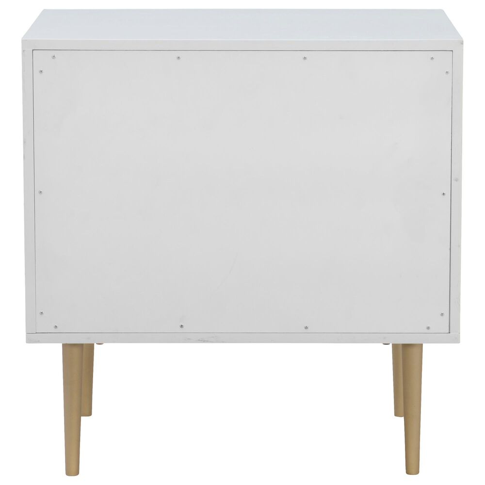 Linon Home Decor Gloria 2-Drawer Nightstand in White and Gold, , large