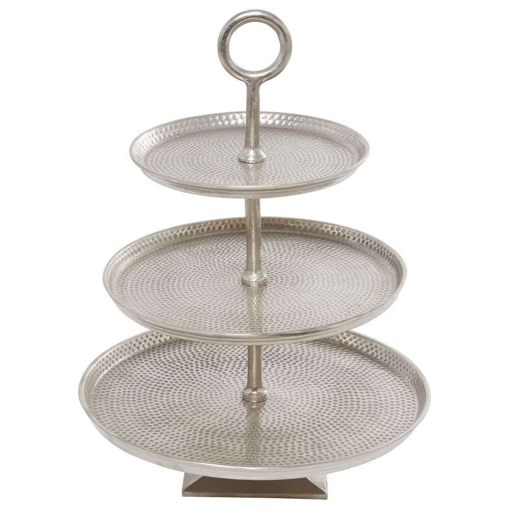 Maple and Jade Glam Tiered Server in Silver, , large