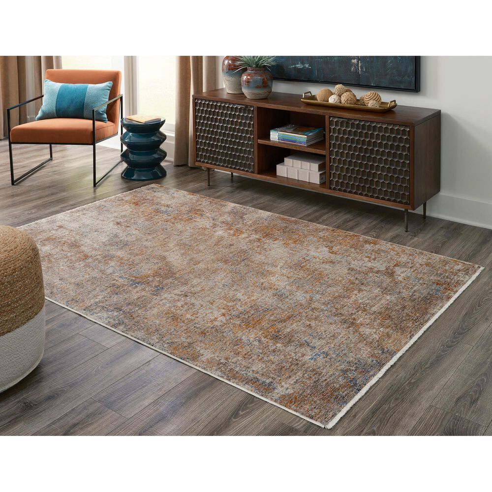 Ashley Mauville 5&#39; x 7&#39;10&quot; Cream, Orange, Brown, Gray and Blue Area Rug, , large