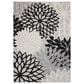 Nourison Aloha Floral 9"6" x 13" Black and White Indoor/Outdoor Area Rug, , large