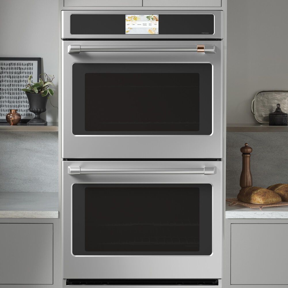 Cafe 2-Piece Kitchen Package with 30" Smart Built-In Convection Double Wall Oven and 36" Electric Cooktop in Stainless Steel, , large