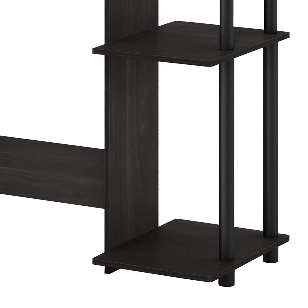 HOMLUX 40" Computer Desk with Open Side Shelves in Espresso and Black, , large
