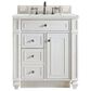 James Martin Vanities Bristol 30" Single Bathroom Vanity in Bright White with 3 cm Ethereal Noctis Quartz Top and Rectangular Sink, , large