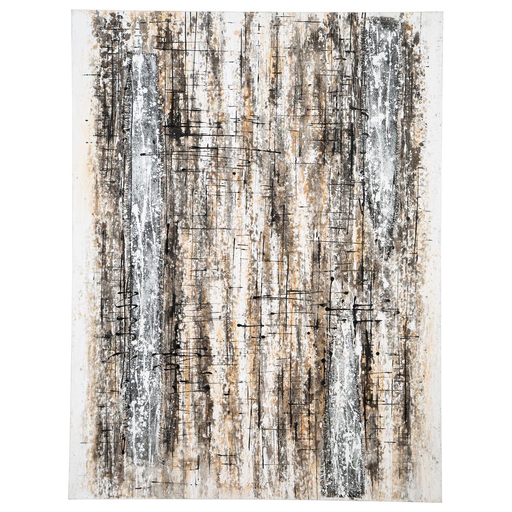Ashley Grateville 48&quot; x 36&quot; Wall Art in Gray, Brown, Gold, Black and White, , large