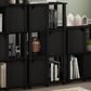 HOMLUX 4-Tier Storage Bookcase with Three Doors in Black Oak and Black, , large