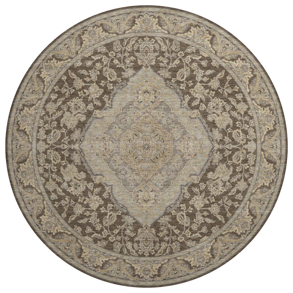 Dalyn Rug Company Hatay HY3 8" Round Chocolate Area Rug, , large