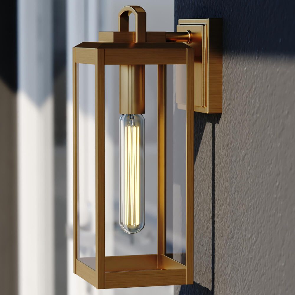 Vaxcel Kinzie 14.25" 1-Light Outdoor Wall Sconce in Vintage Brass, , large