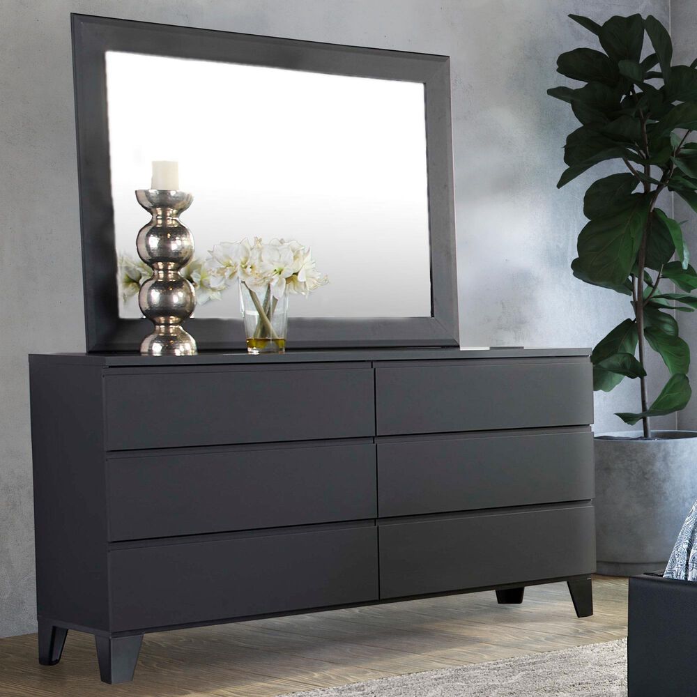 Loft District Metrica 6 Drawer Dresser and Mirror in Softwelle Lava, , large