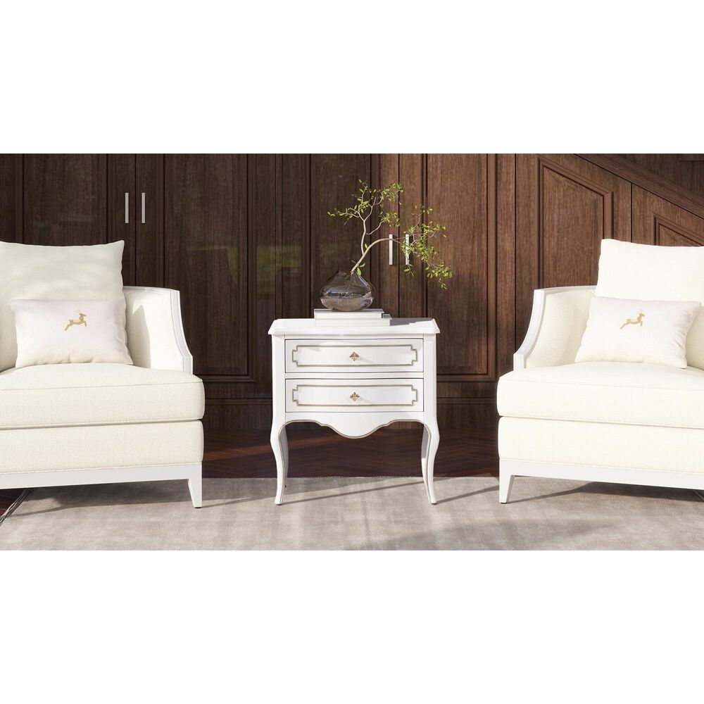 Jennifer Taylor Home Court Side Table in Soft White and Gold, , large
