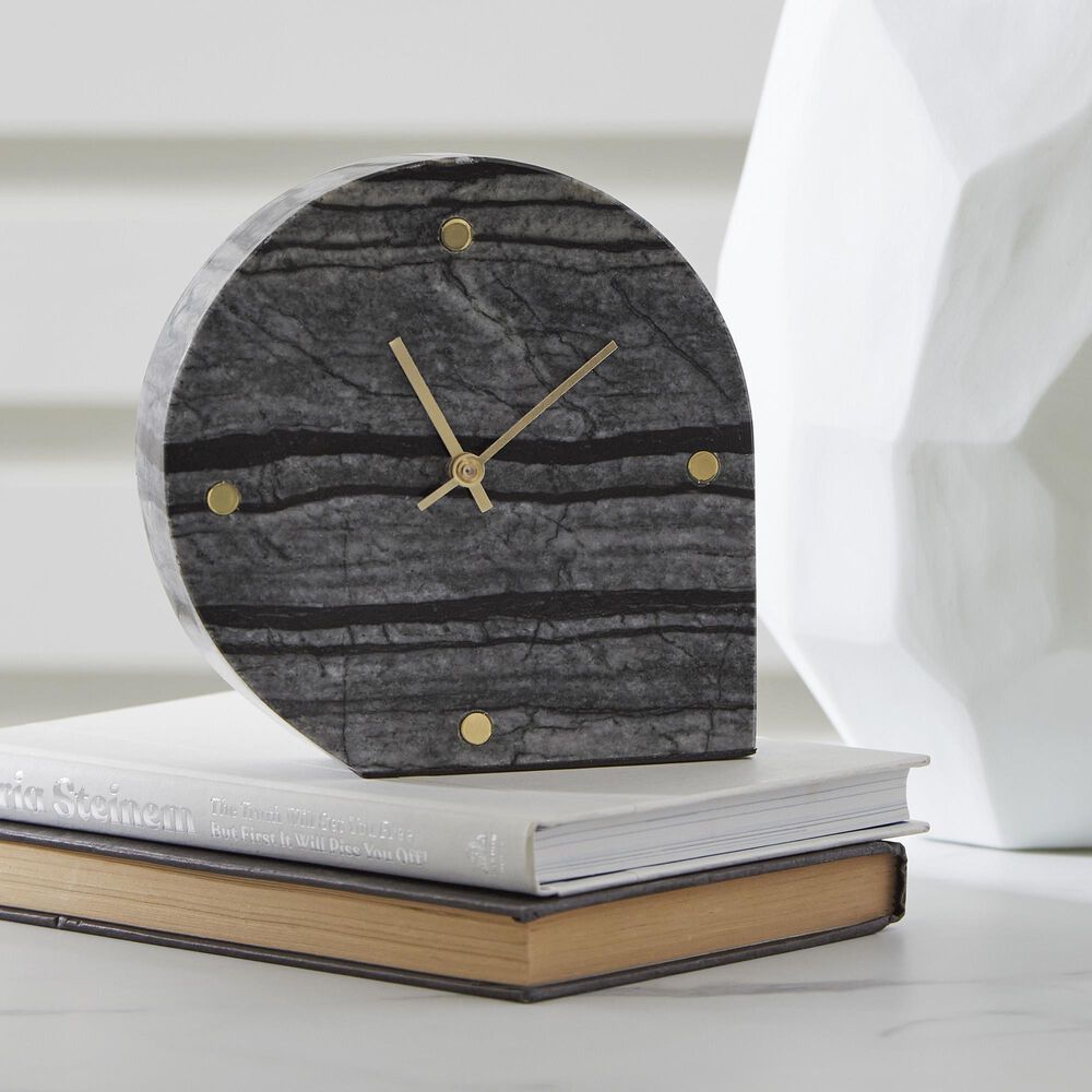 Ashley Janmour Table Clock in Black, , large