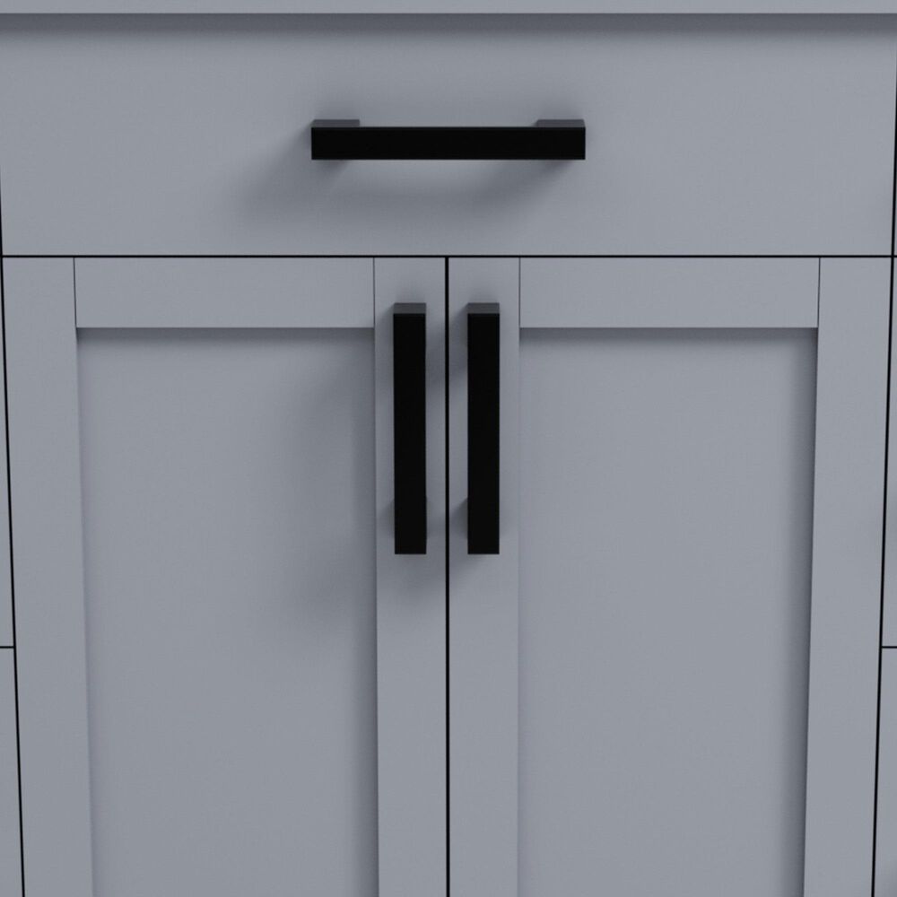 Lexora Home Ziva 48" Single Bathroom Vanity in Dark Grey with 2 cm White Quartz Top and Rectangular Sink, , large