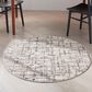 Nourison Rush 8" Round Ivory and Grey Area Rug, , large