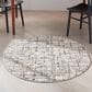 Nourison Rush 8" Round Ivory and Grey Area Rug, , large