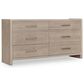 Urban Home Gardenia 6-Drawer Oak Wood Dresser in Chai, , large