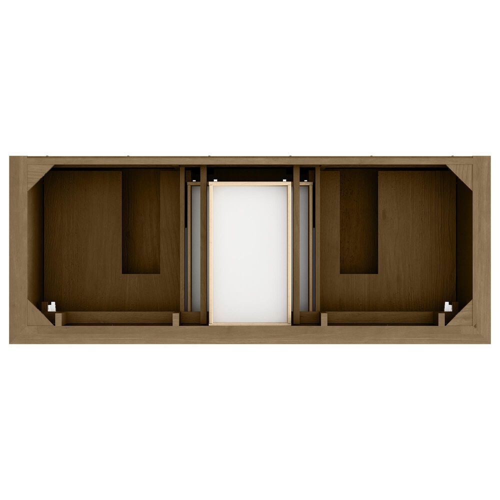 James Martin Vanities Brookfield 60" Double Bathroom Vanity in Honey Oak with 3 cm Eternal Jasmine Pearl Silestone Top, Rectangular Sinks and FreePower Wireless Charger, , large