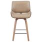 Armen Living Tyler Swivel Counter Stool with Vintage Brown Cushion in White Washed, , large