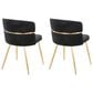 Lumisource Cinch Side Chair with Black Velvet Cushion in Gold (Set of 2), , large