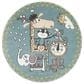 Safavieh Carousel Animals 4" Round Ivory and Blue Kids  Area Rug, , large
