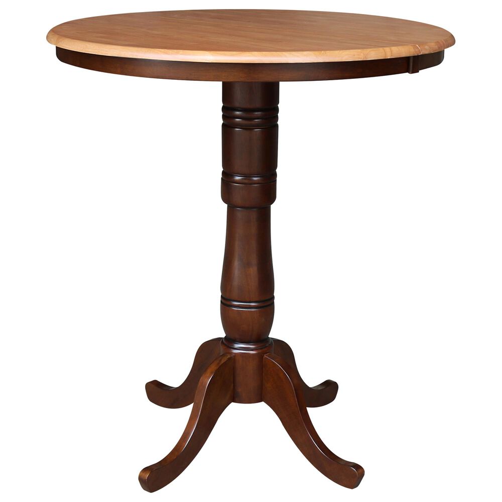 International Concepts 36" Modern Farmhouse Round Dining Table in Cinnamon/Espresso, , large