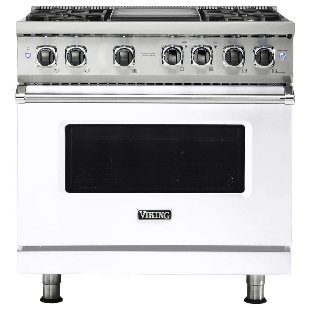 Viking Range 36" Liquid Propane Dual Fuel Range with 4-Burner in White, , large