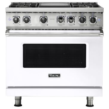 Viking Range 36" Liquid Propane Dual Fuel Range with 4-Burner in White, , large