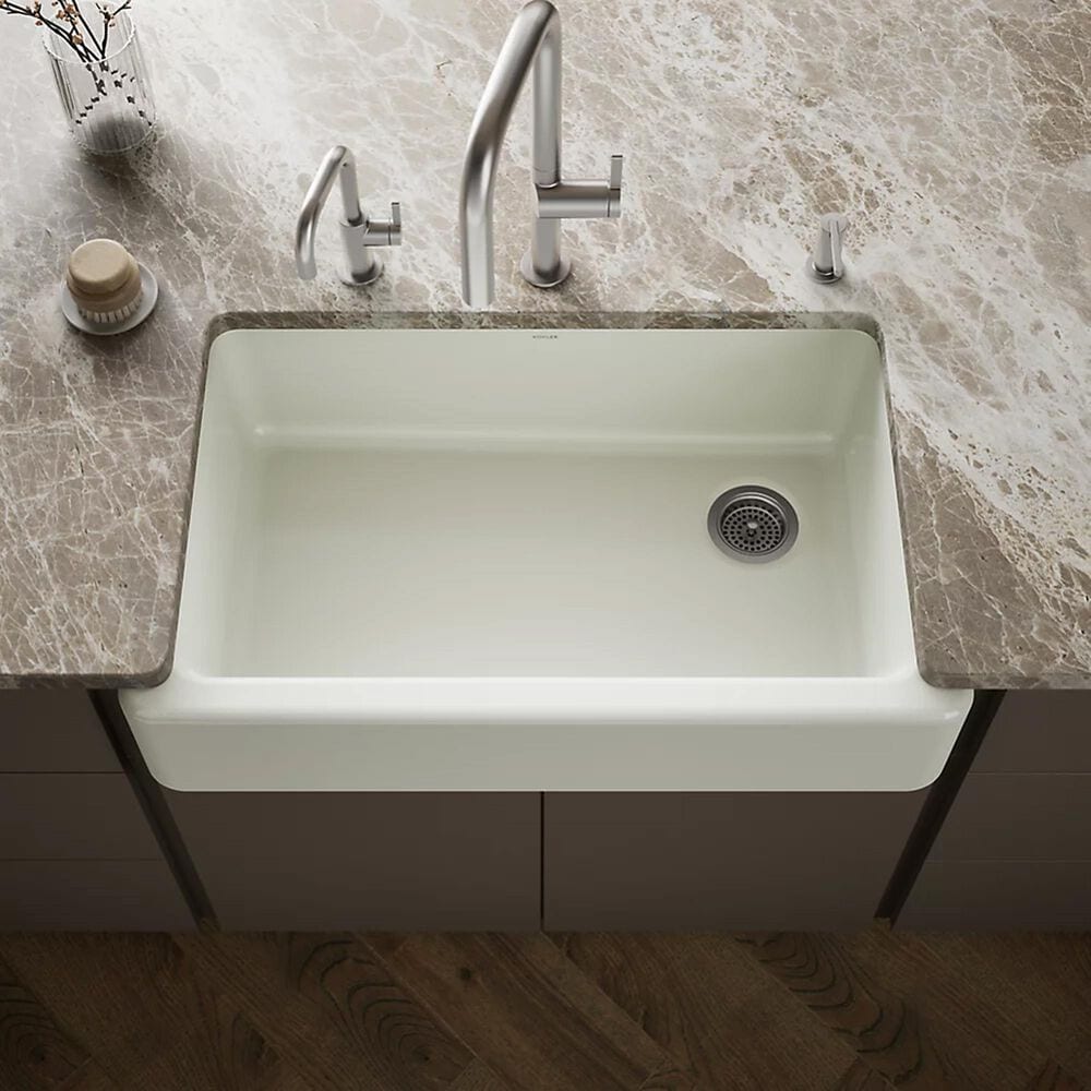 Kohler Whitehaven 35.75&quot; Single Bowl Farmhouse Kitchen Sink in Dune, , large