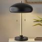Adesso Cap Table Lamp in Black and Antique Brass, , large