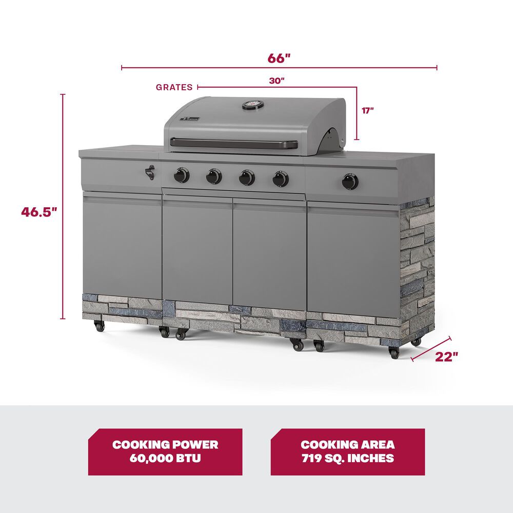 TYTUS Fresno 5-Burner LP/NG Convertible Grill in Gunmetal Gray and Shadow Stone, , large