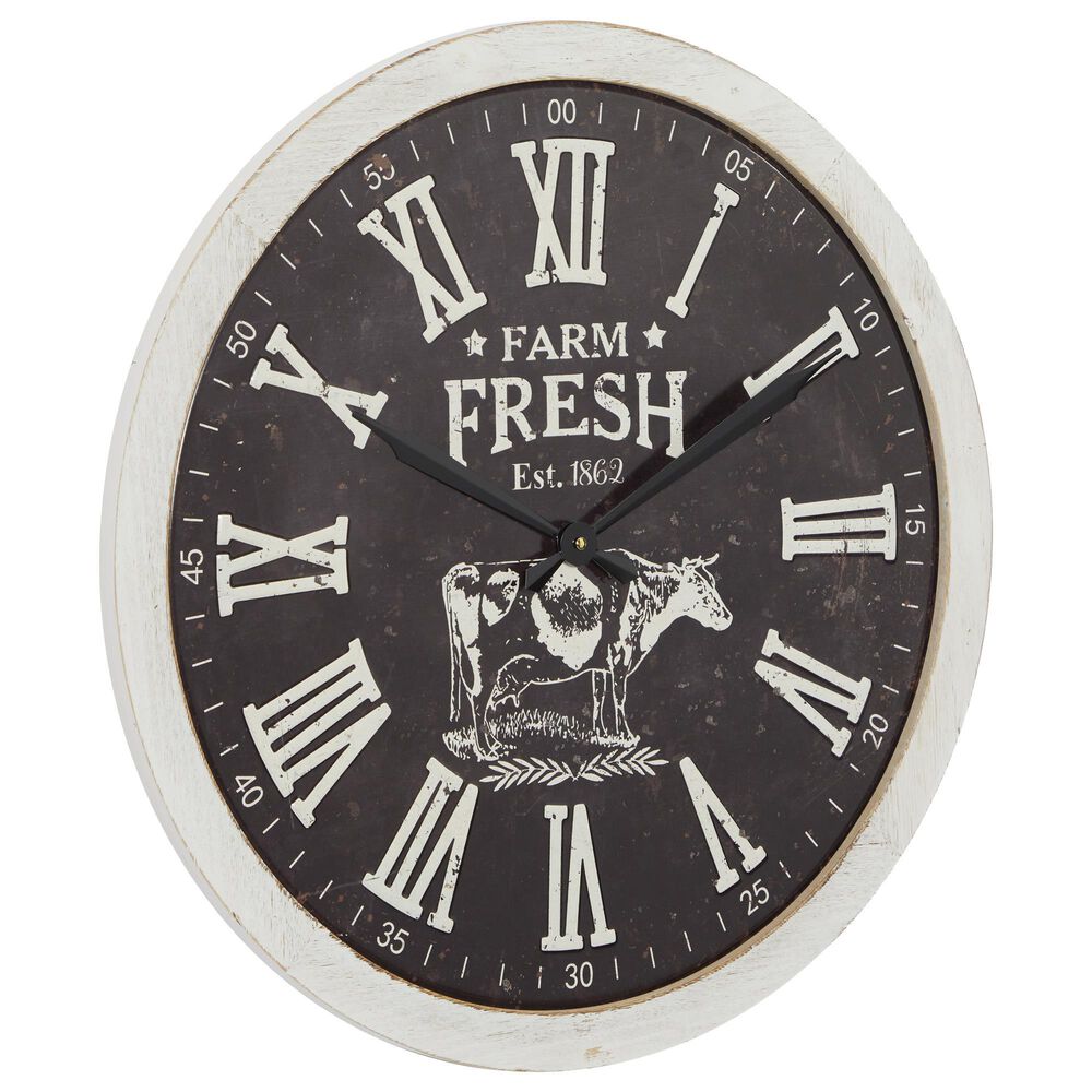 Maple and Jade 24&quot; Wall Clock in White and Black, , large