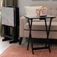Linon Home Decor Talia Folding TV Tray Table Set with Stand in Black and White (Set of 4), , large