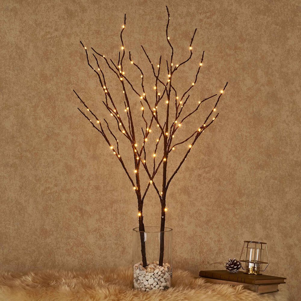 HOMLUX 32" Willow Branch with 100 LED Lights in Brown, , large