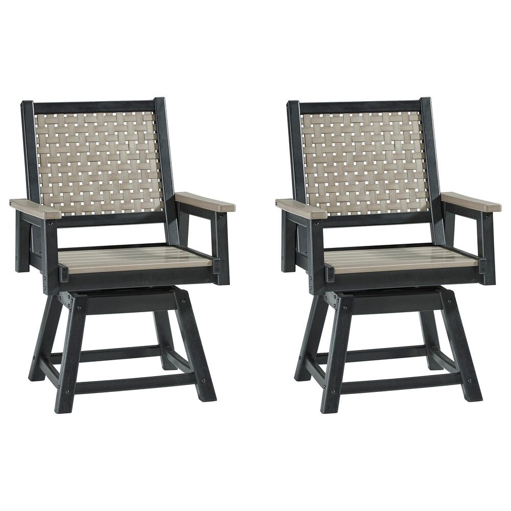 Mount Valley Outdoor Swivel Chair (set of 2) - Driftwood/Black Mount Valley Outdoor Swivel Chair (set of 2) - Driftwood/Black
