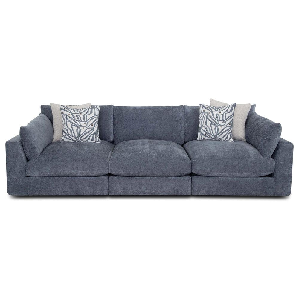 Moore Furniture Julian 4-Piece Stationary Reversible Sectional in Linwood Delft, , large