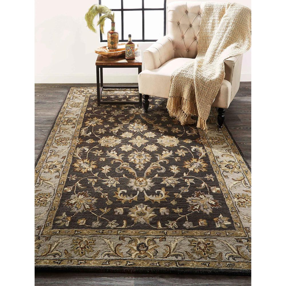 Feizy Eaton 8&#39; x 11&#39; Charcoal Area Rug, , large