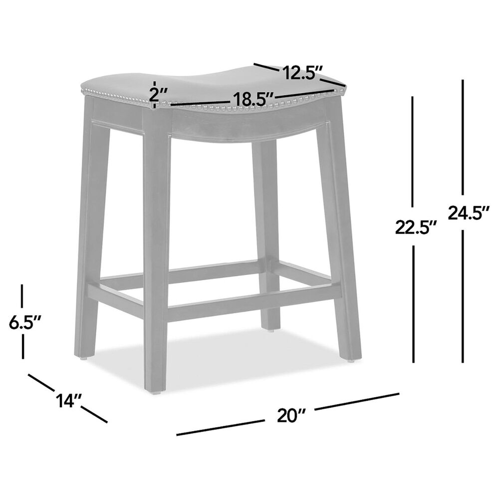 Jennifer Taylor Home Barlow 24.5" Backless Saddle Counter Stool in Bourbon Brown, , large