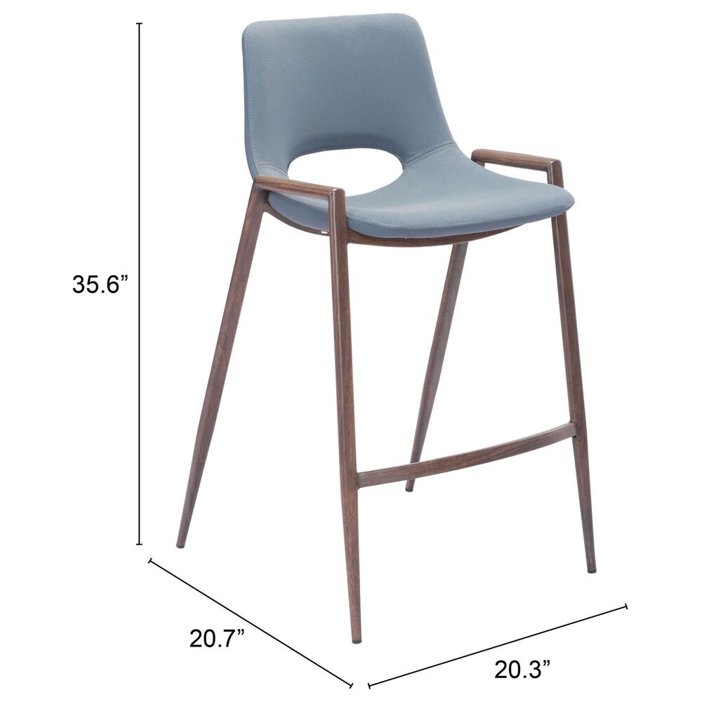 Zuo Modern Desi Counter Stool in Gray and Dark Brown &#40;Set of 2&#41;, , large