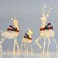 HOMLUX 3-Piece Cotton Rope Reindeer with Warm White LED Lights in White, , large