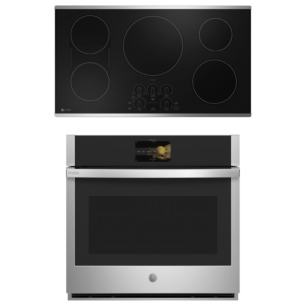 GE Profile 2-Piece Kitchen Package with 30" Smart Built-In Convection Single Wall Oven and 36" Induction Cooktop in Stainless Steel, , large